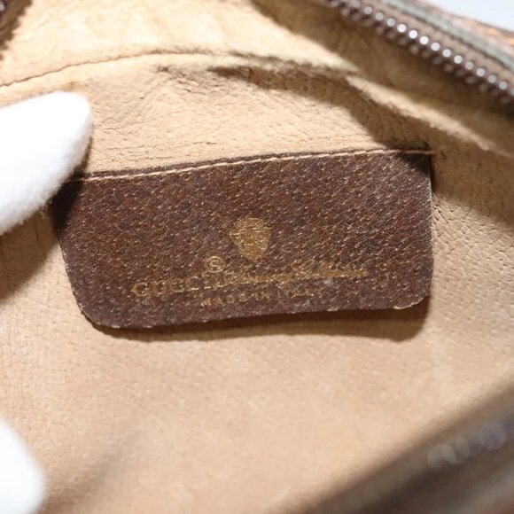 GUCCI GG Supreme Web Sherry Line Bag PVC Beige Gold Red 89 02 066 Auth BA2391 - Picture 10 of 16